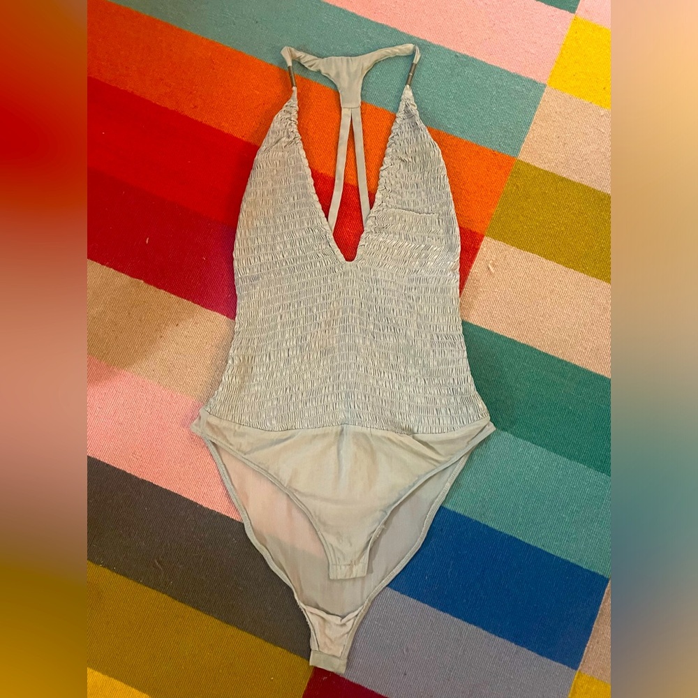 Free People Satin Backless Bodysuit
